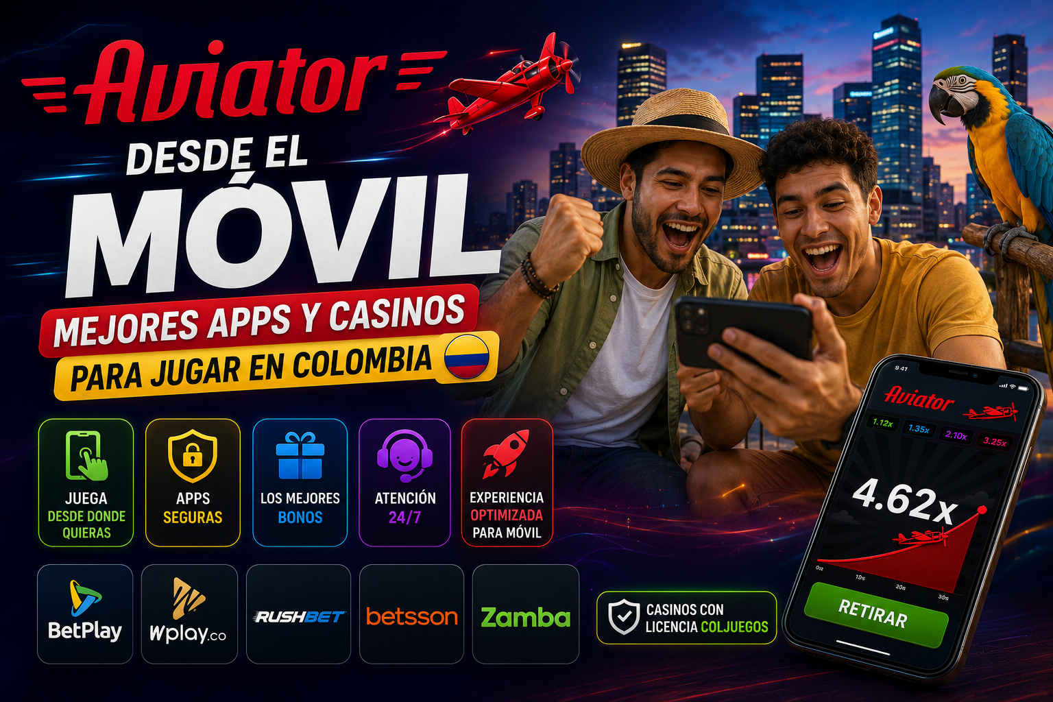 Jugar Aviator desde el móvil en Colombia