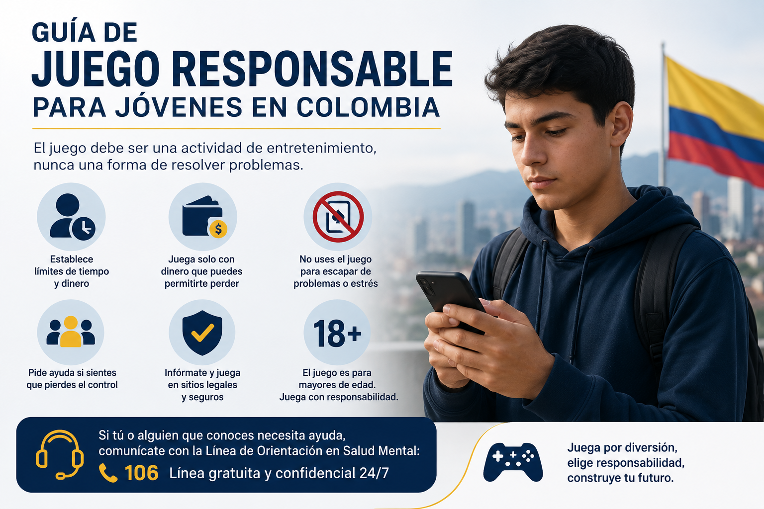 Guía de juego responsable para jóvenes en Colombia