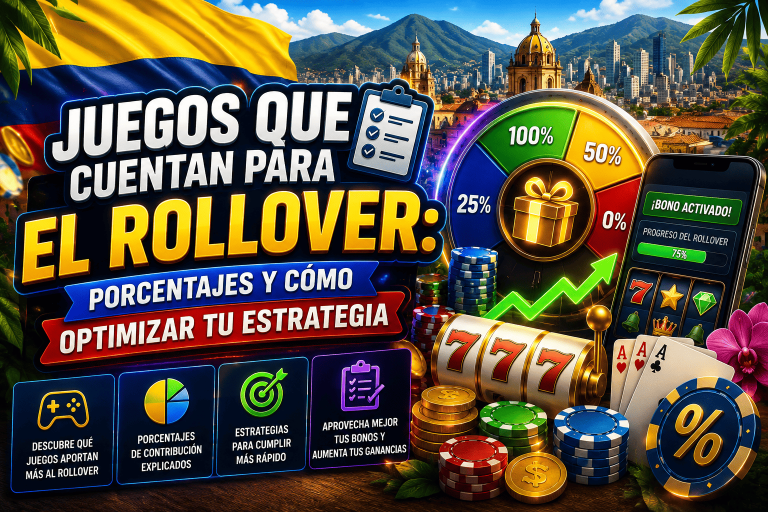 Guía de juegos que cuentan para el rollover en casinos colombianos - porcentajes y estrategias