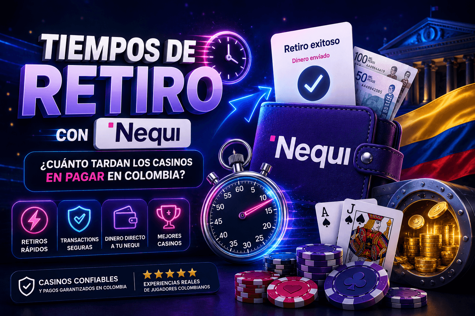 Comparativa de tiempos de retiro con Nequi en casinos colombianos - prueba propia 2026